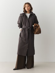 Mocha Brown Water Proof Trench Coat - Image 1 of 9