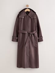 Mocha Brown Water Proof Trench Coat - Image 6 of 9