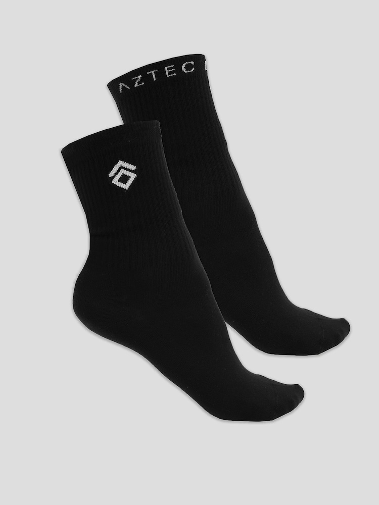 Aztec Diamond Black Sport Socks Twin Pack - Image 1 of 3 Aztec Diamond Black Sport Socks Twin Pack - Image 1 of 3