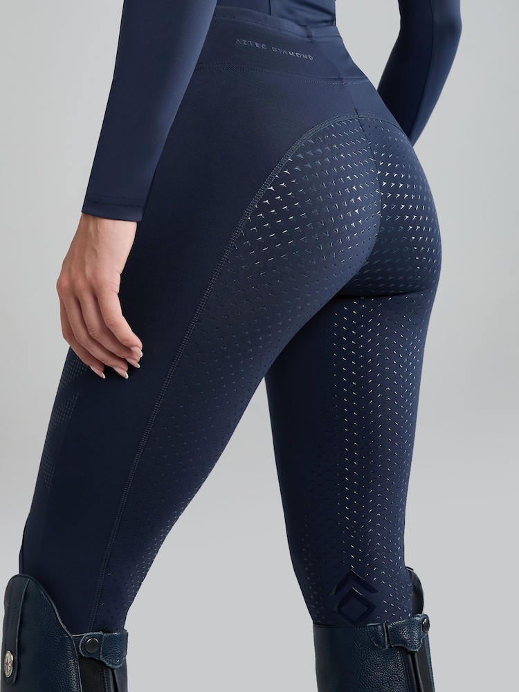 Aztec Diamond Blue teal Core Full Seat Leggings - Image 5 of 5 Aztec Diamond Blue teal Core Full Seat Leggings - Image 5 of 5