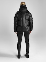 Aztec Diamond Black Heavy Quilted Puffer Coat - Image 3 of 7