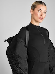 Aztec Diamond Black Heavy Quilted Puffer Coat - Image 4 of 7