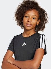 adidas Black Training Essentials 3-Stripes Kids T-Shirt - Image 4 of 6