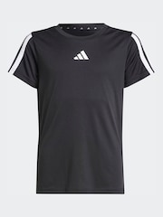 adidas Black Training Essentials 3-Stripes Kids T-Shirt - Image 6 of 6