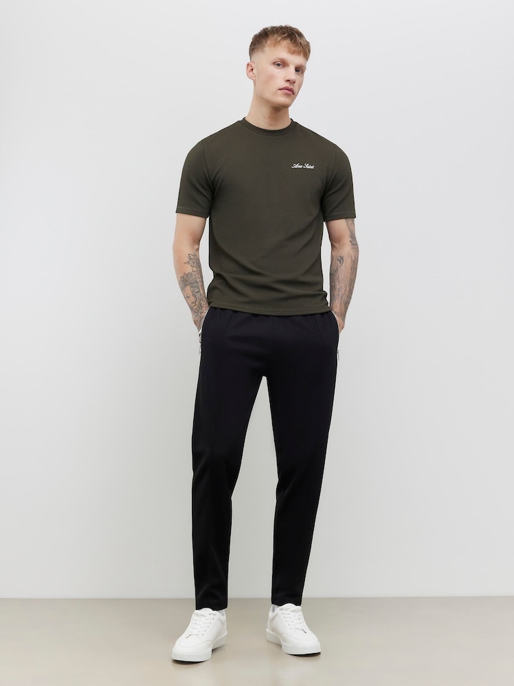 River Island Green Slim Fit Slinky Ame Saint T-Shirt - Image 2 of 4
