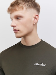 River Island Green Slim Fit Slinky Ame Saint T-Shirt - Image 3 of 4