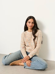 FatFace Vasti Natural Knitted Pattern Jumper - Image 2 of 6