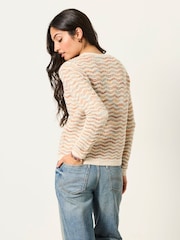 FatFace Vasti Natural Knitted Pattern Jumper - Image 3 of 6
