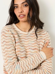 FatFace Vasti Natural Knitted Pattern Jumper - Image 5 of 6