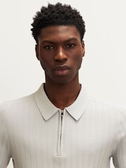 River Island Muscle-Fit Geripptes Polo-Shirt - Bild 2 von 5