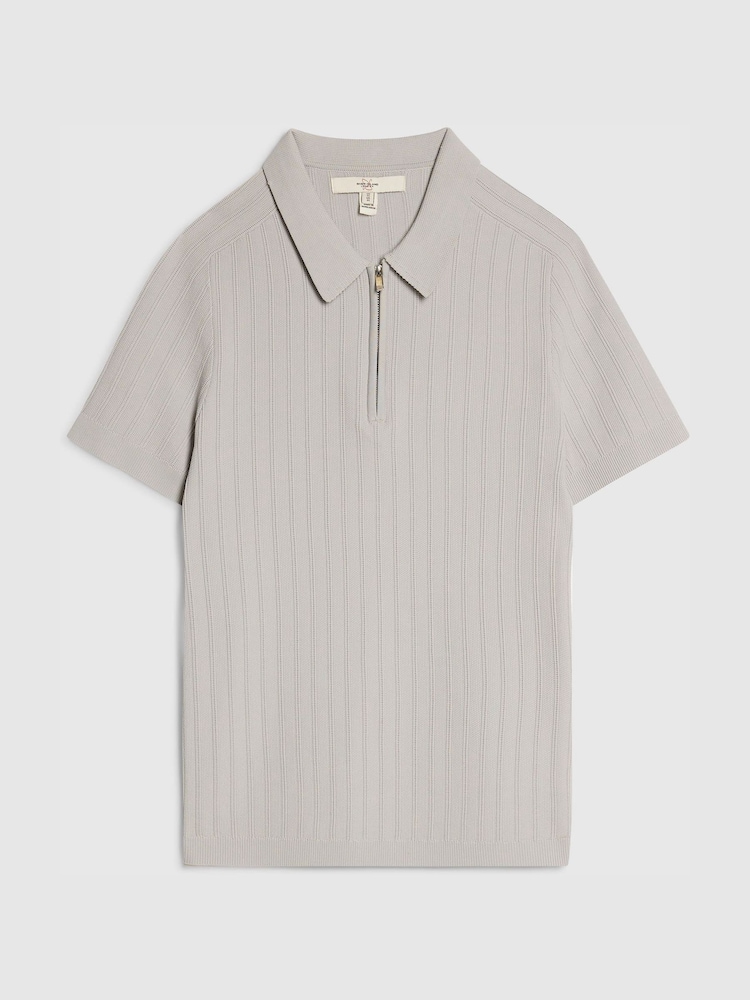 River Island Muscle-Fit Geripptes Polo-Shirt - Bild 5 von 5