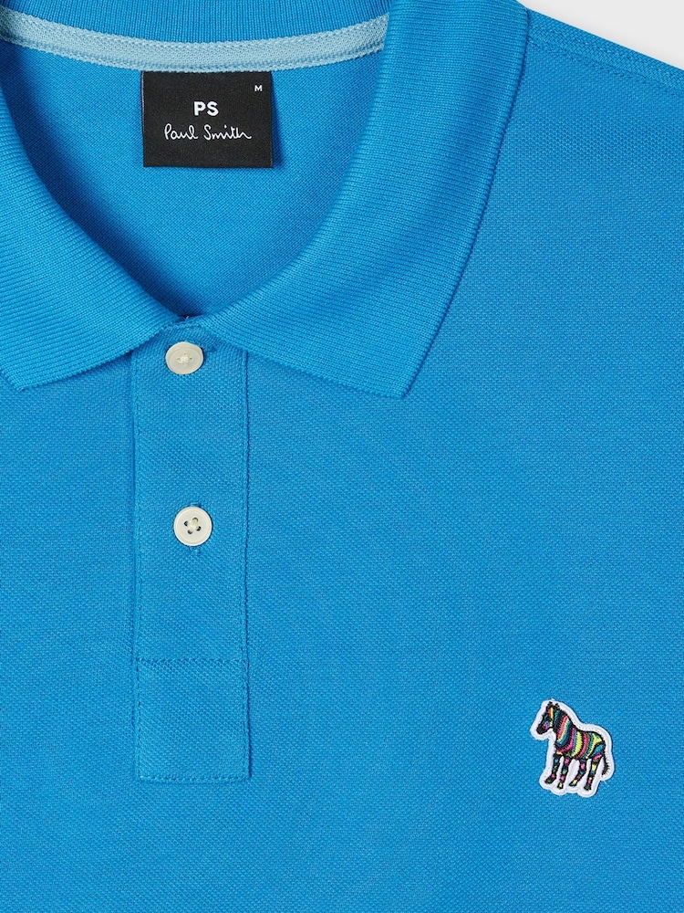 PS Paul Smith Blue Zebra Logo Polo Shirt - Image 6 of 6