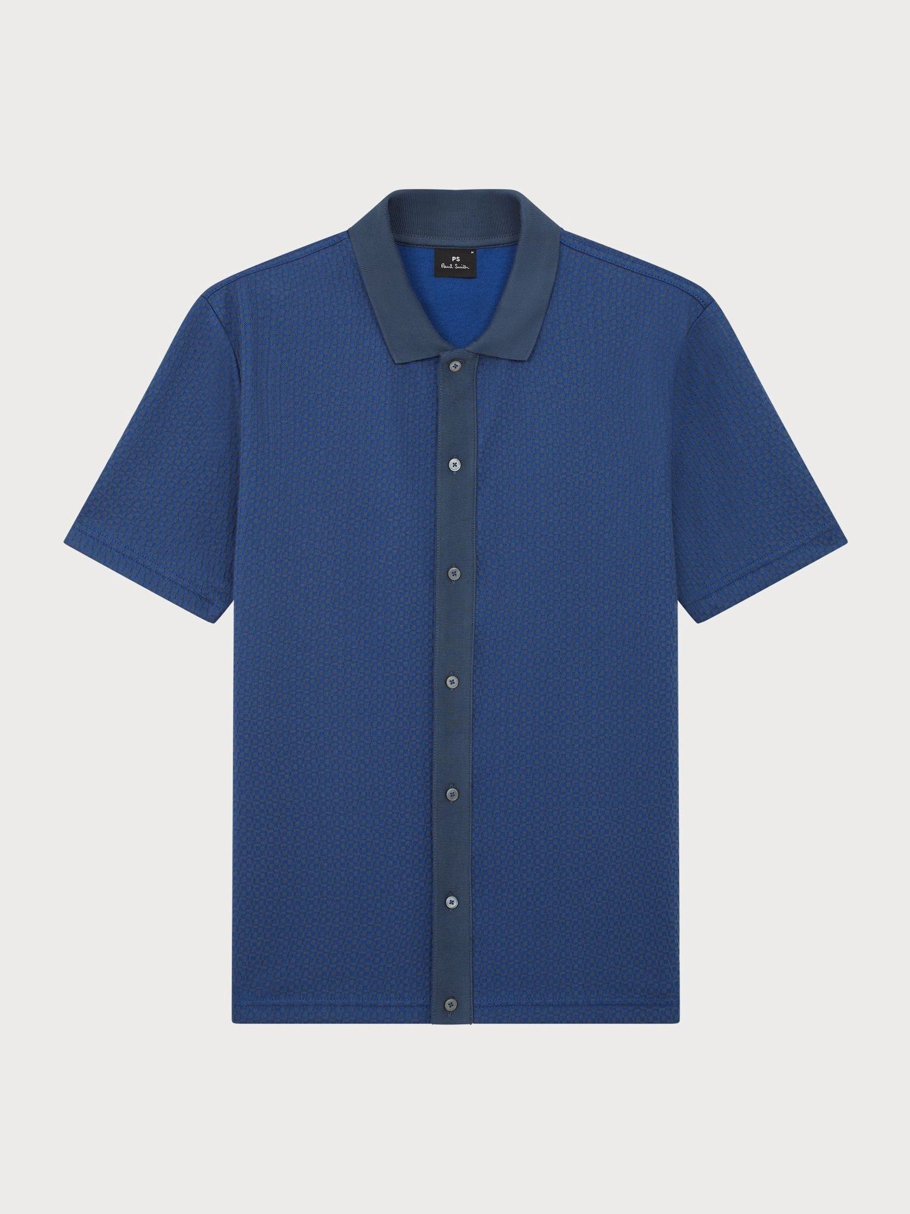 Buy PS Paul Smith Dark Blue Jersey Tipped Button Through Shirt