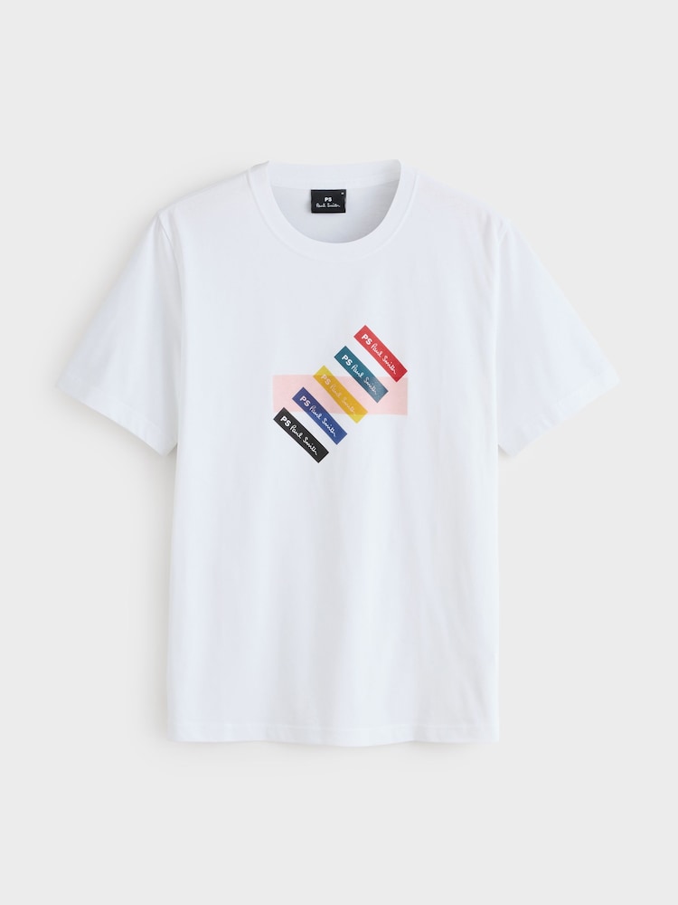 PS Paul Smith White Graphic Print T-Shirt - Image 5 of 5