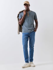 PS Paul Smith Grey Tipped Zip Neck Polo Shirt - Image 2 of 6