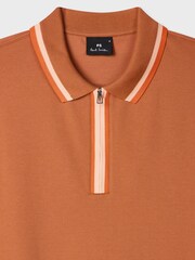 PS Paul Smith Orange Tipped Zip Neck Polo Shirt - Image 7 of 8