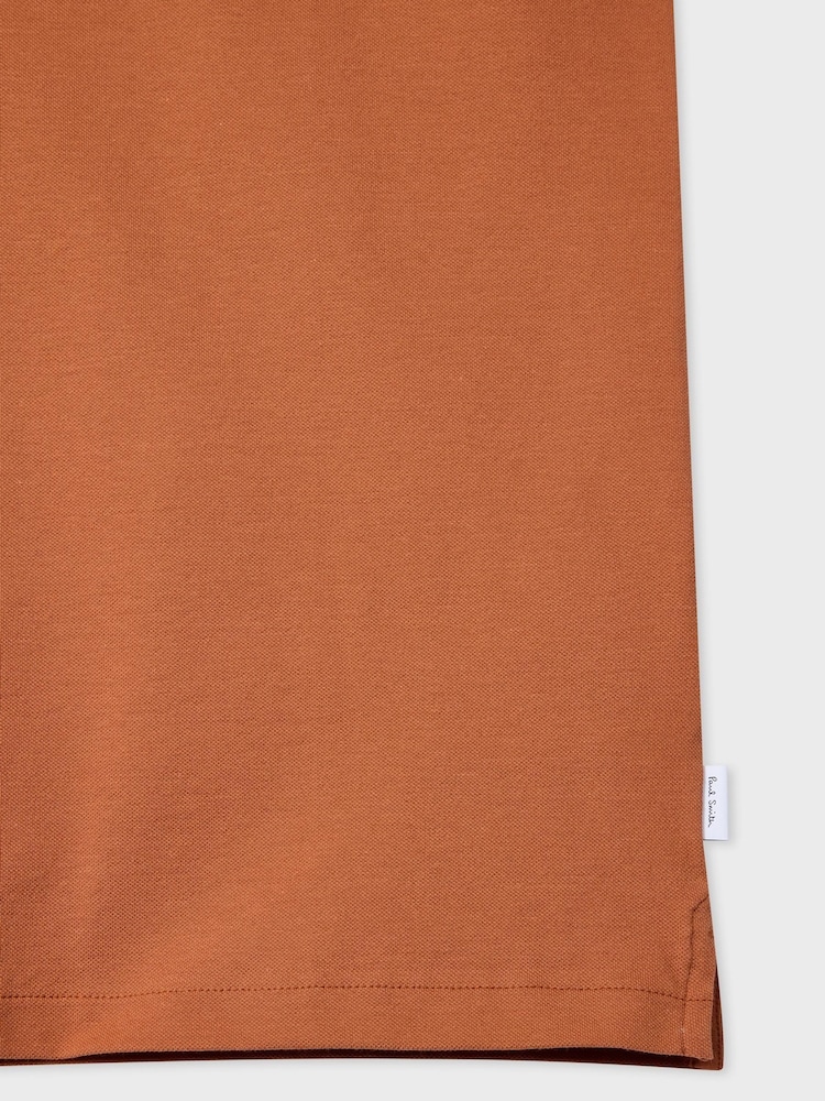 PS Paul Smith Orange Tipped Zip Neck Polo Shirt - Image 8 of 8