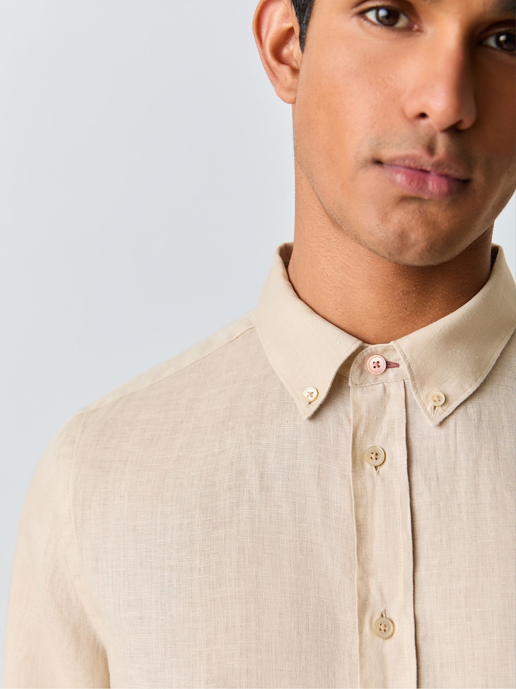 PS Paul Smith Natural Long Sleeve Logo Shirt - Image 5 of 5