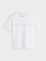 PS Paul Smith Embroidered Lace Heart T-Shirt - Bild 1 von 2