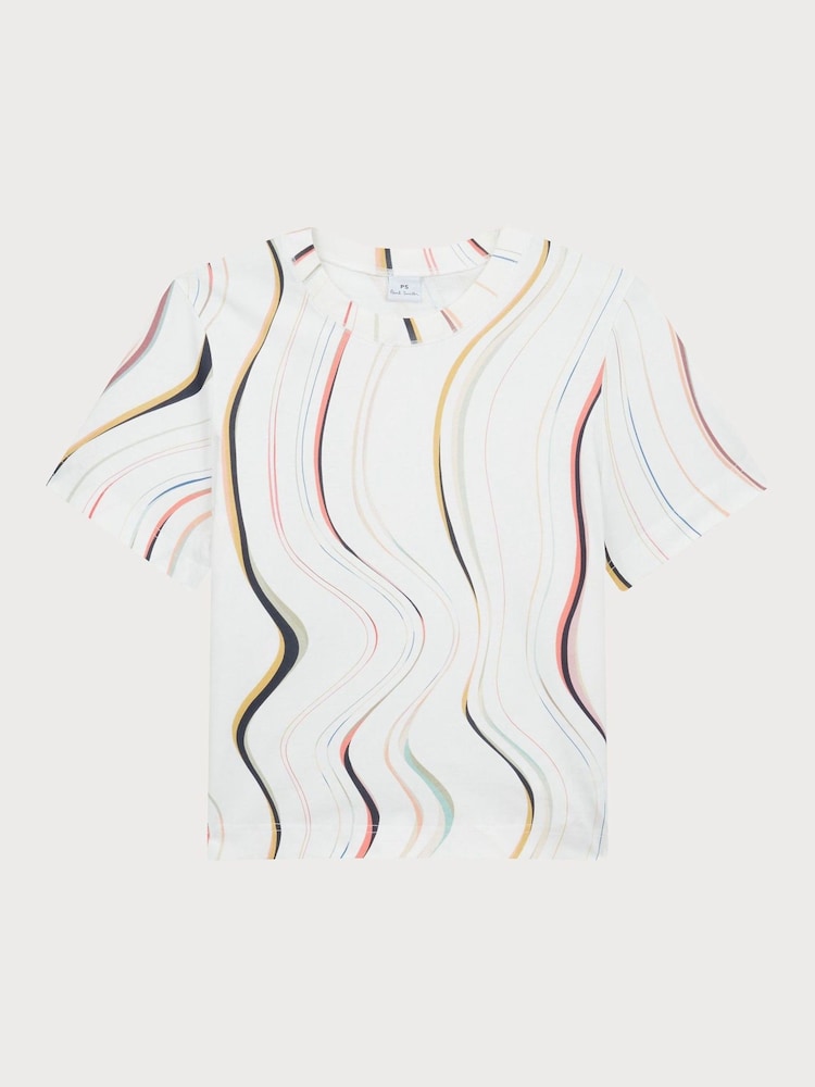 PS Paul Smith White Swirl Print T-Shirt - Image 1 of 2