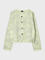 PS Paul Smith Green Long Sleeve Knitted Print Cardigan - Image 1 of 3