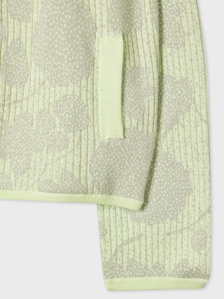 PS Paul Smith Green Long Sleeve Knitted Print Cardigan - Image 3 of 3