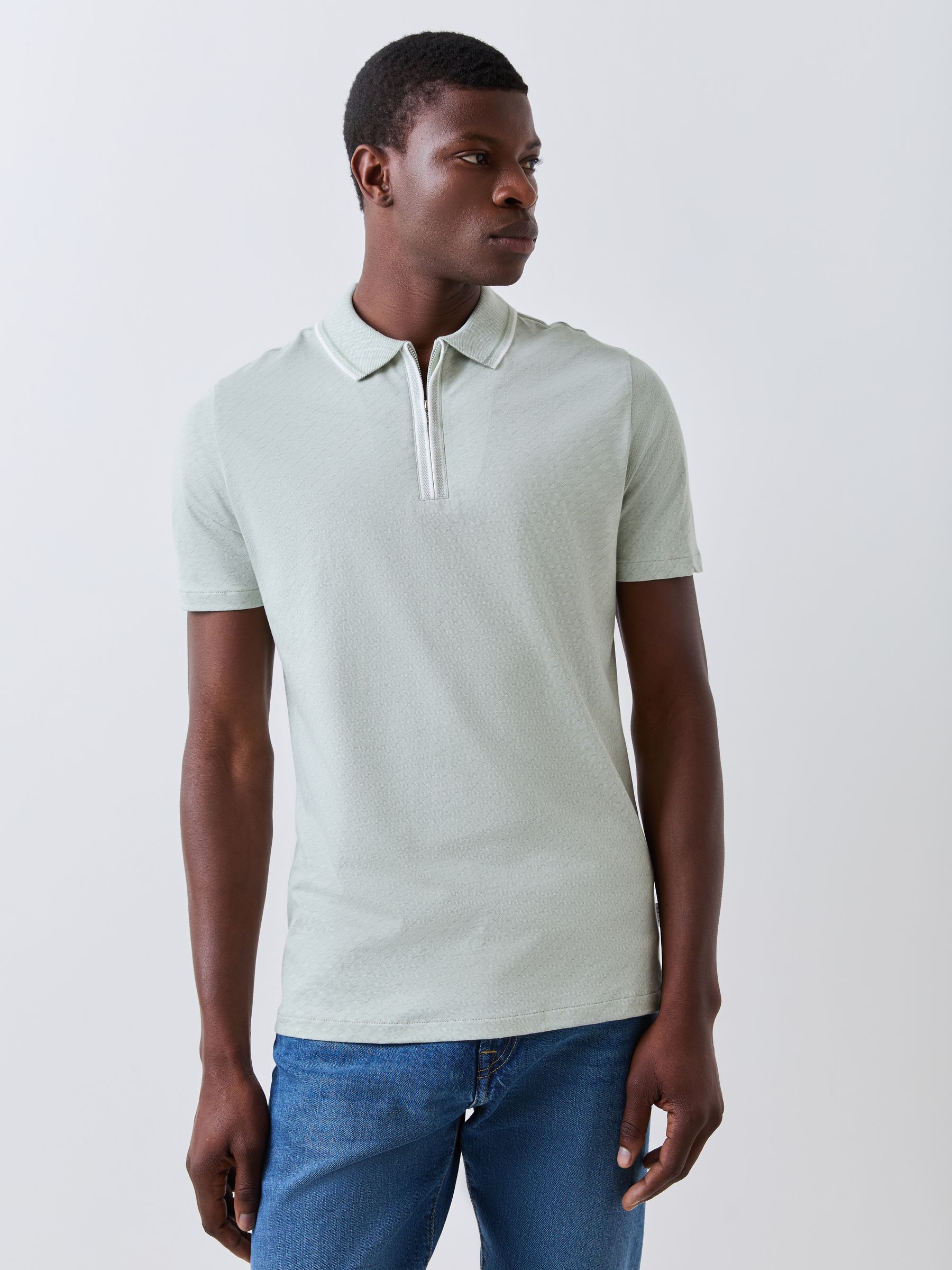 Ps Paul Smith Men's Blue Zip Neck Polo Shirt