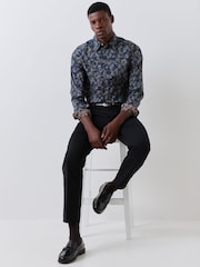 PS Paul Smith Blue Tailored Fit Long Sleeve Shirt - Image 3 of 6