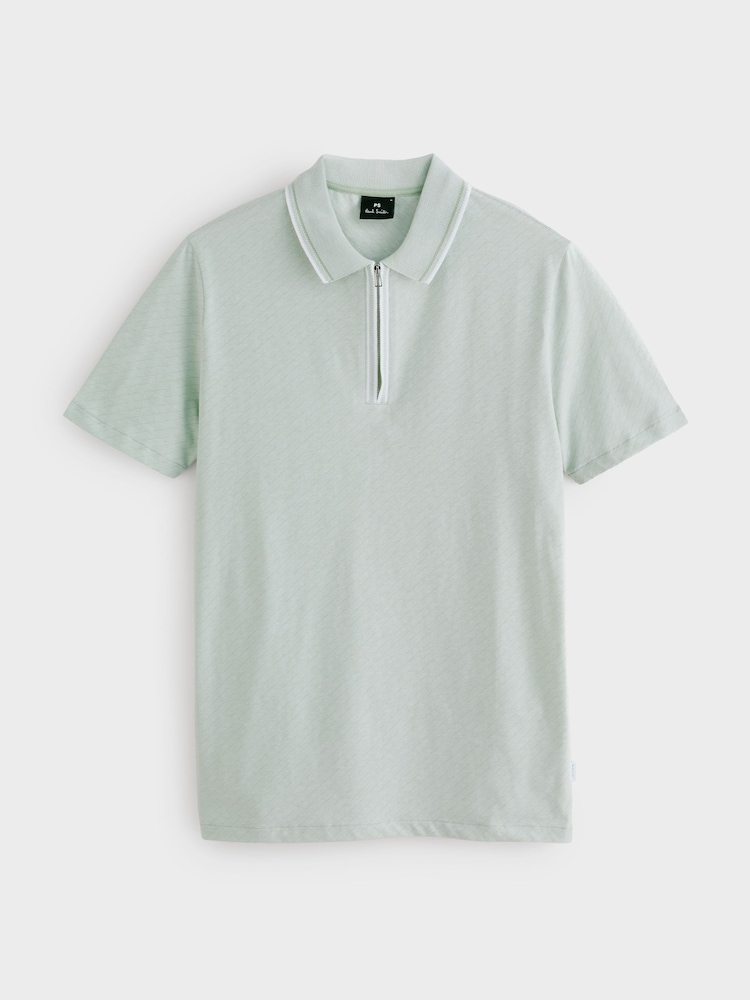PS Paul Smith Green Zip Neck Polo Shirt - Image 1 of 1
