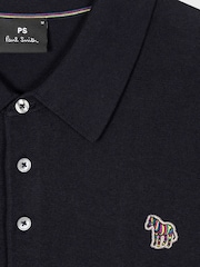 PS Paul Smith Blue Logo Knitted Polo Shirt - Image 2 of 2