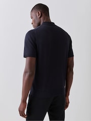 PS Paul Smith Blue Logo Knitted Polo Shirt - Image 3 of 6