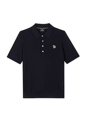 PS Paul Smith Blue Logo Knitted Polo Shirt - Image 5 of 6
