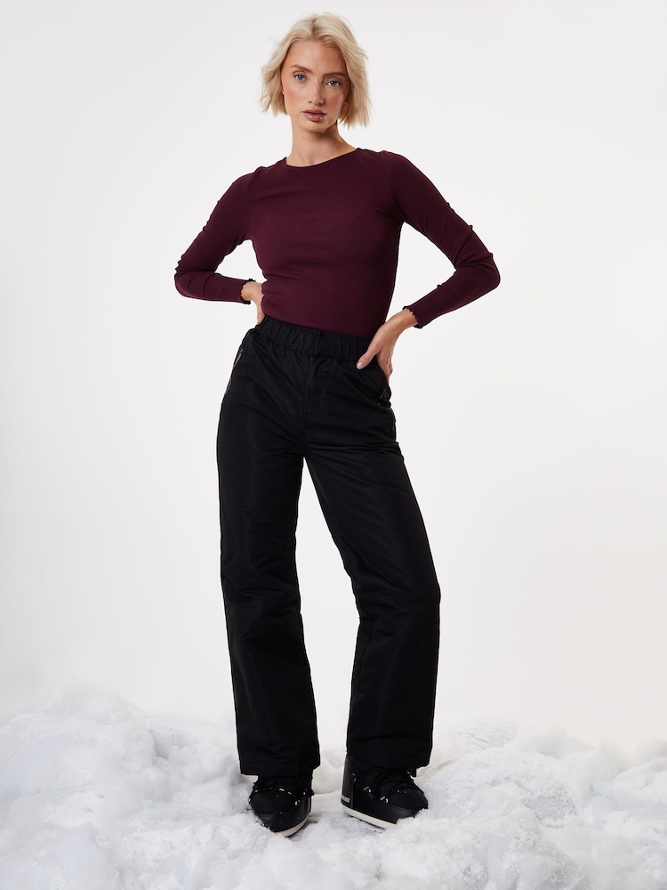 Threadbare Black Padded Ski Trousers - Image 1 of 5 Threadbare Black Padded Ski Trousers - Image 1 of 5