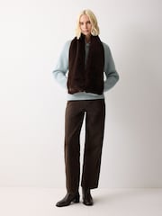 Jigsaw Brown Faux Fur Scarf - Image 3 of 3