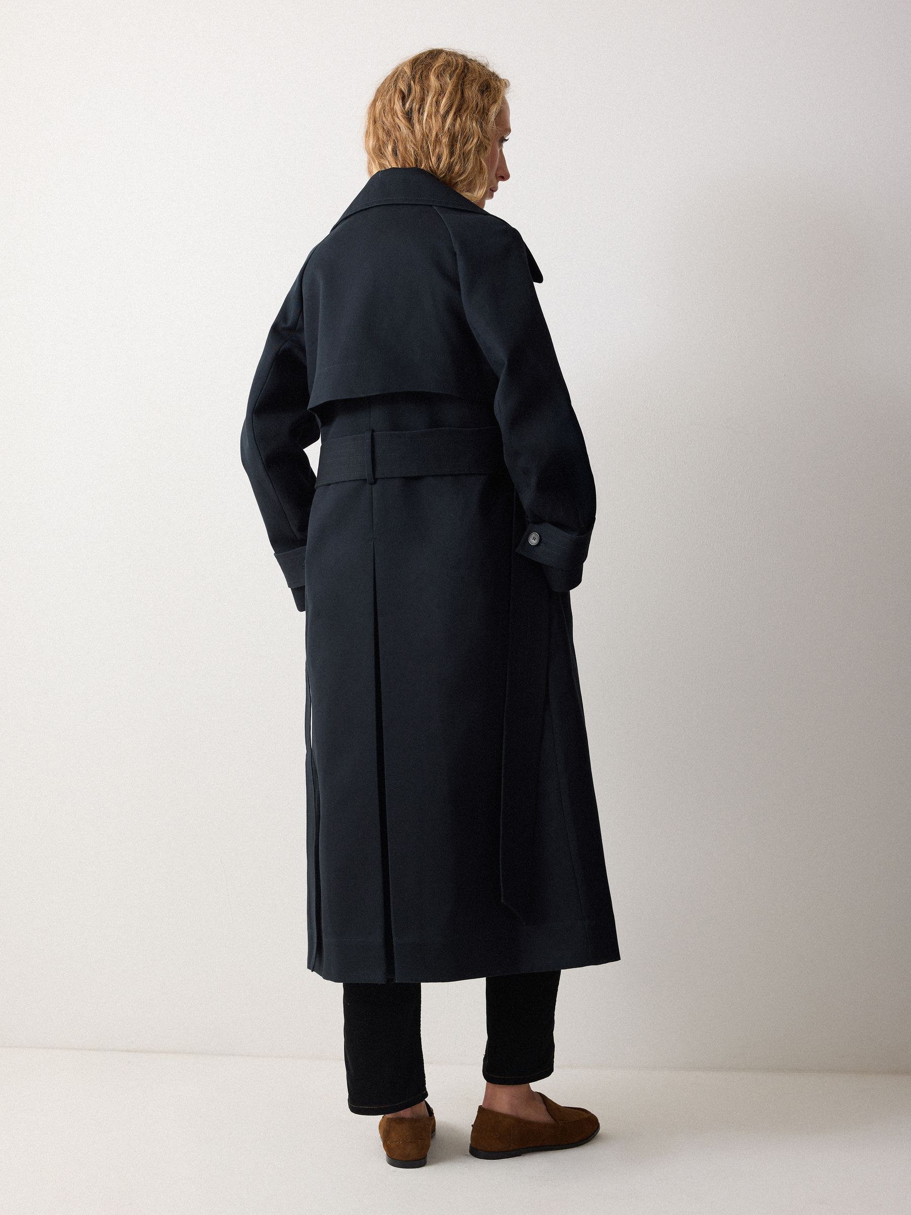 Buy Jigsaw Blue Bonded Cotton Trench Coat from the Next UK online shop