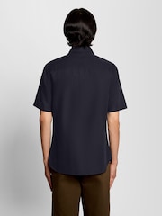 Lyle & Scott Blue Short Sleeve Linen Blend Shirt - Image 2 of 6