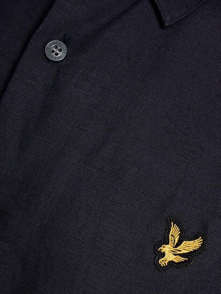 Lyle & Scott Blue Short Sleeve Linen Blend Shirt - Image 6 of 6