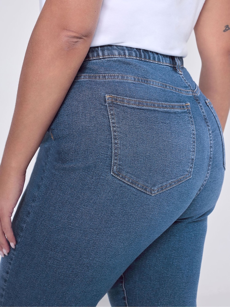 Yours Curve Blue Boyfriend Jeans - Image 5 of 5 Yours Curve Blue Boyfriend Jeans - Image 5 of 5