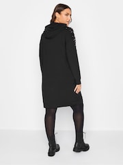 Yours Curve Black Embellished Hoodie Dress - Image 3 of 4