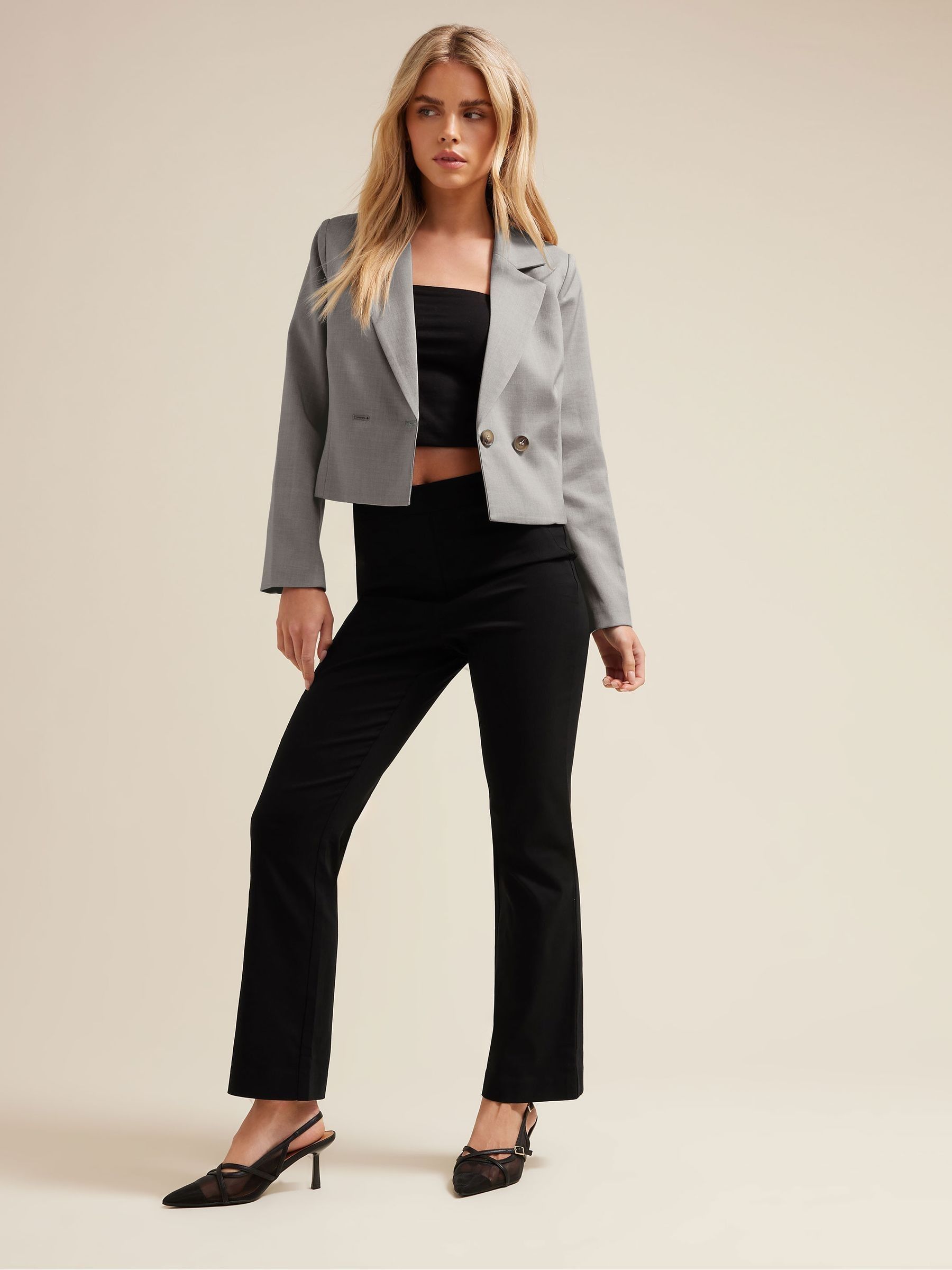 Pixiegirl Women's Black Petite Stretch Bootcut Trousers In Small - Image 1