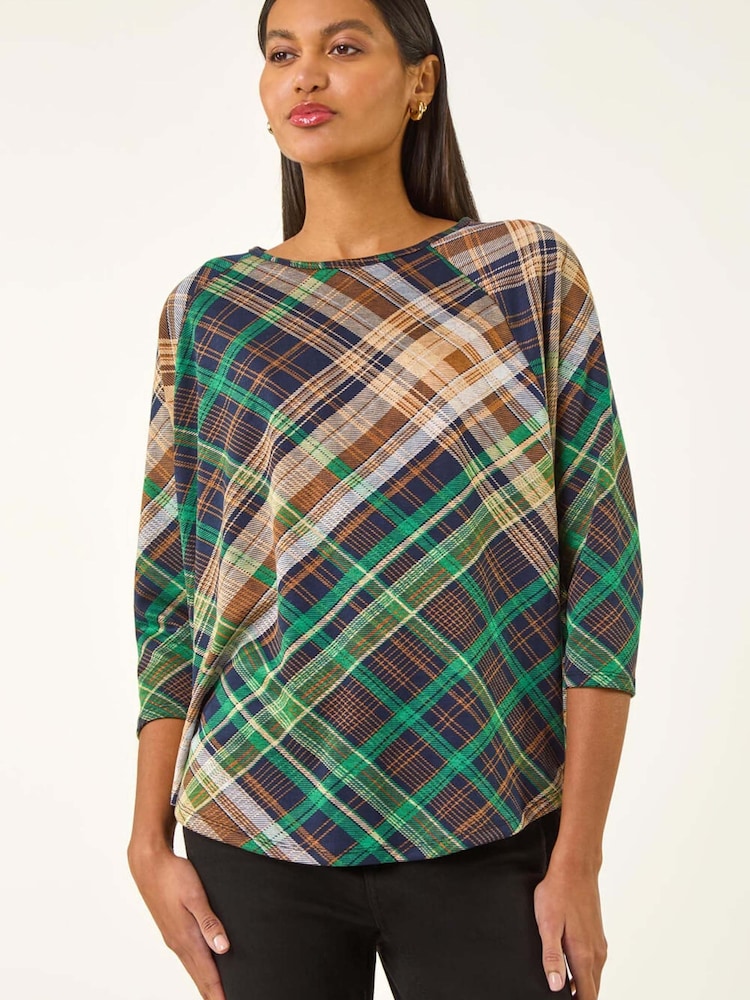 Roman Green Patchwork Round Hem Blouse - Image 1 of 5 Roman Green Patchwork Round Hem Blouse - Image 1 of 5