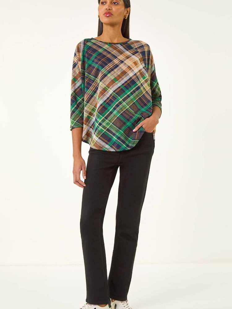 Roman Green Patchwork Round Hem Blouse - Image 2 of 5 Roman Green Patchwork Round Hem Blouse - Image 2 of 5