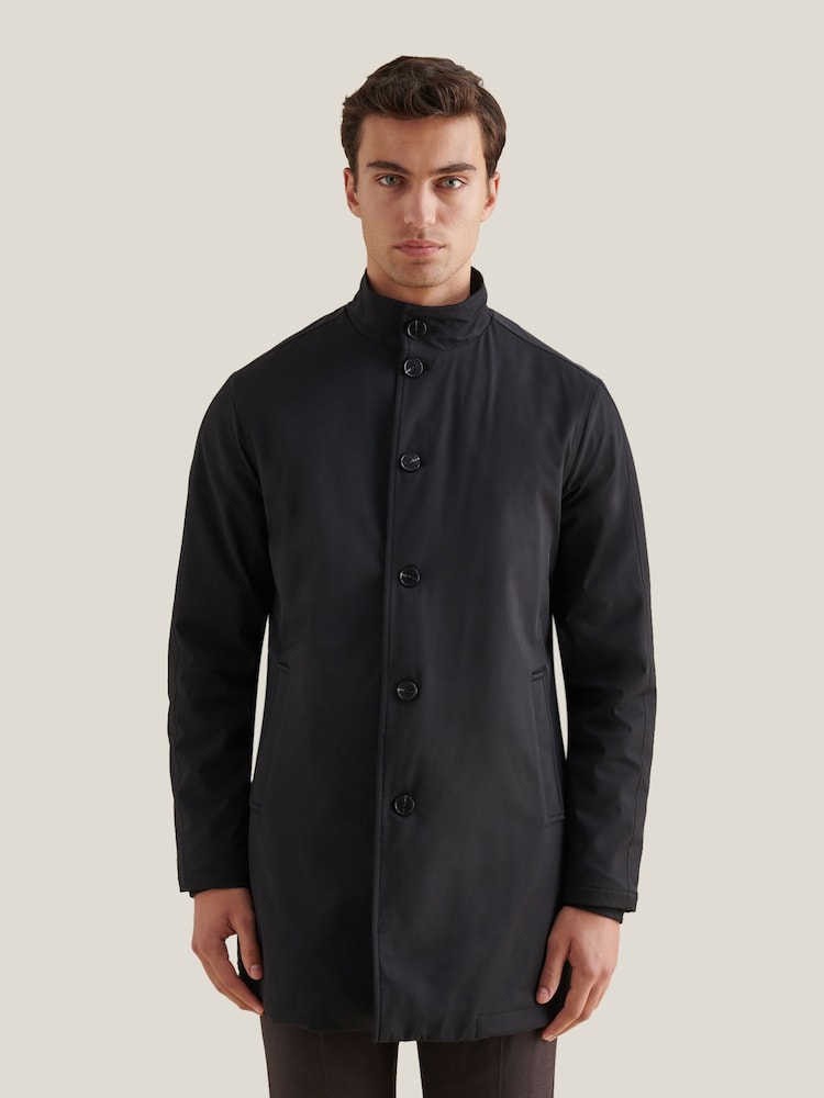 Peckham Rye Black Padded Rain Coat - Image 1 of 12 Peckham Rye Black Padded Rain Coat - Image 1 of 12