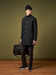 Peckham Rye Black Padded Rain Coat - Image 4 of 13