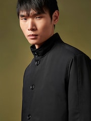 Peckham Rye Black Padded Rain Coat - Image 6 of 13