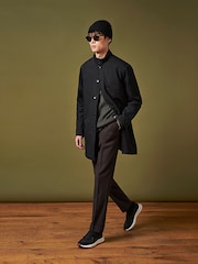 Peckham Rye Black Padded Rain Coat - Image 7 of 13