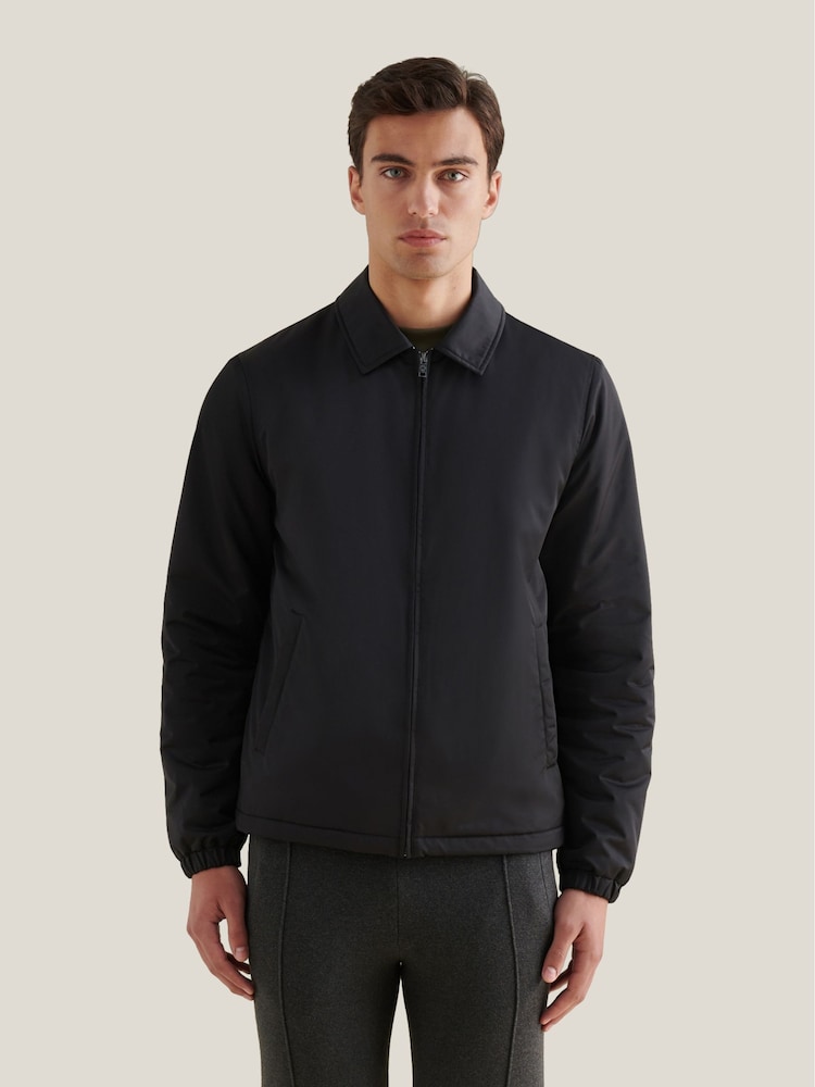 Peckham Rye Black Light Padded Collar Bomber Jacket - Image 1 of 12 Peckham Rye Black Light Padded Collar Bomber Jacket - Image 1 of 12