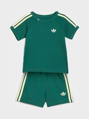 Verde - Conjunto adidas originals 3 STRIPE STS Top e Short - Imagem 1 de 7