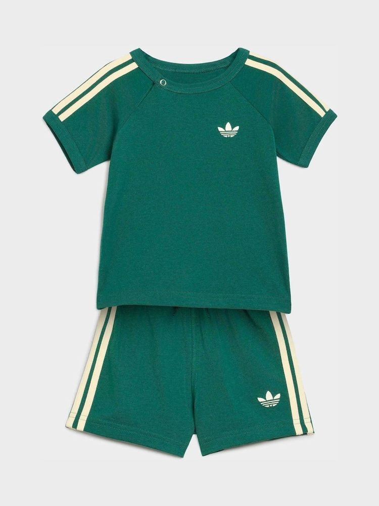Verde - Conjunto adidas originals 3 STRIPE STS Top e Short - Imagem 1 de 7