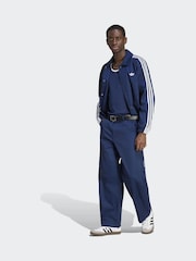 adidas Originals Blue 3 Stripes Pleated Joggers - Image 3 of 6